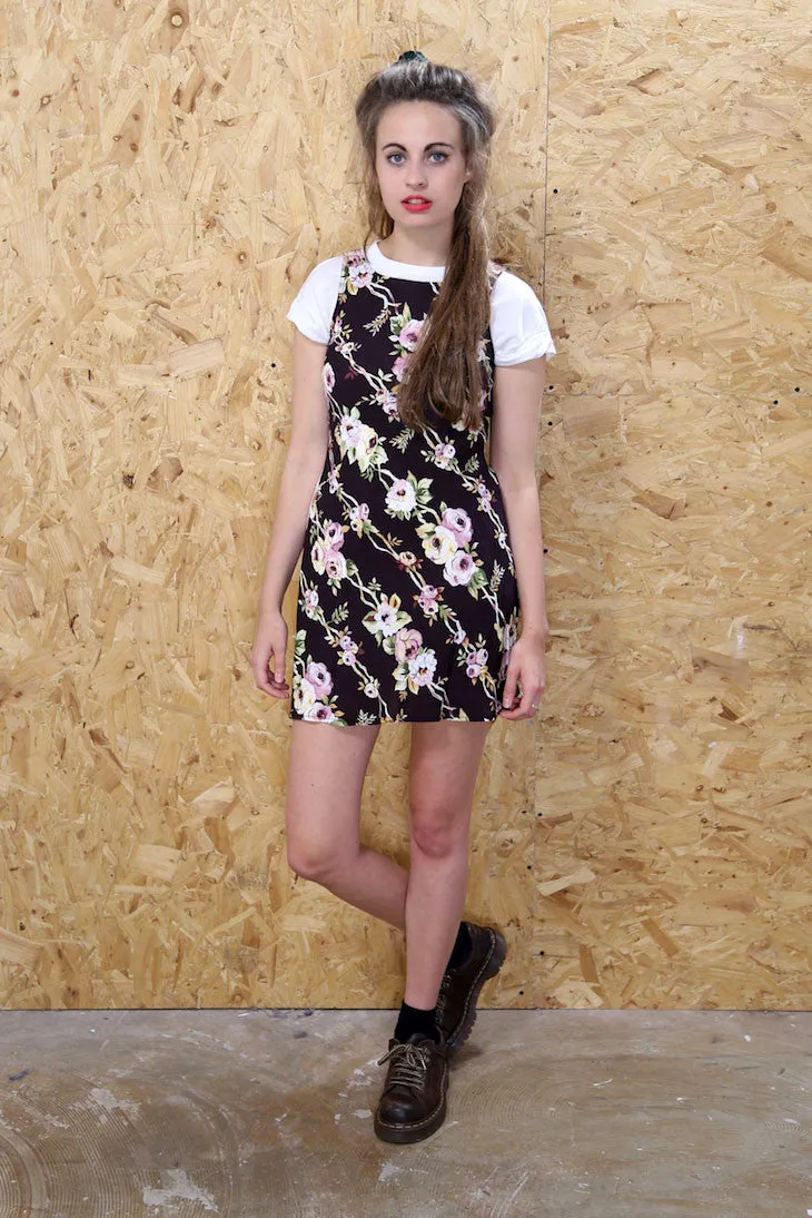 90s Rose Print Dress