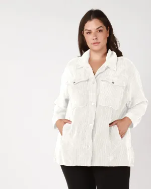 Amaris Corduroy Shacket | Ivory
