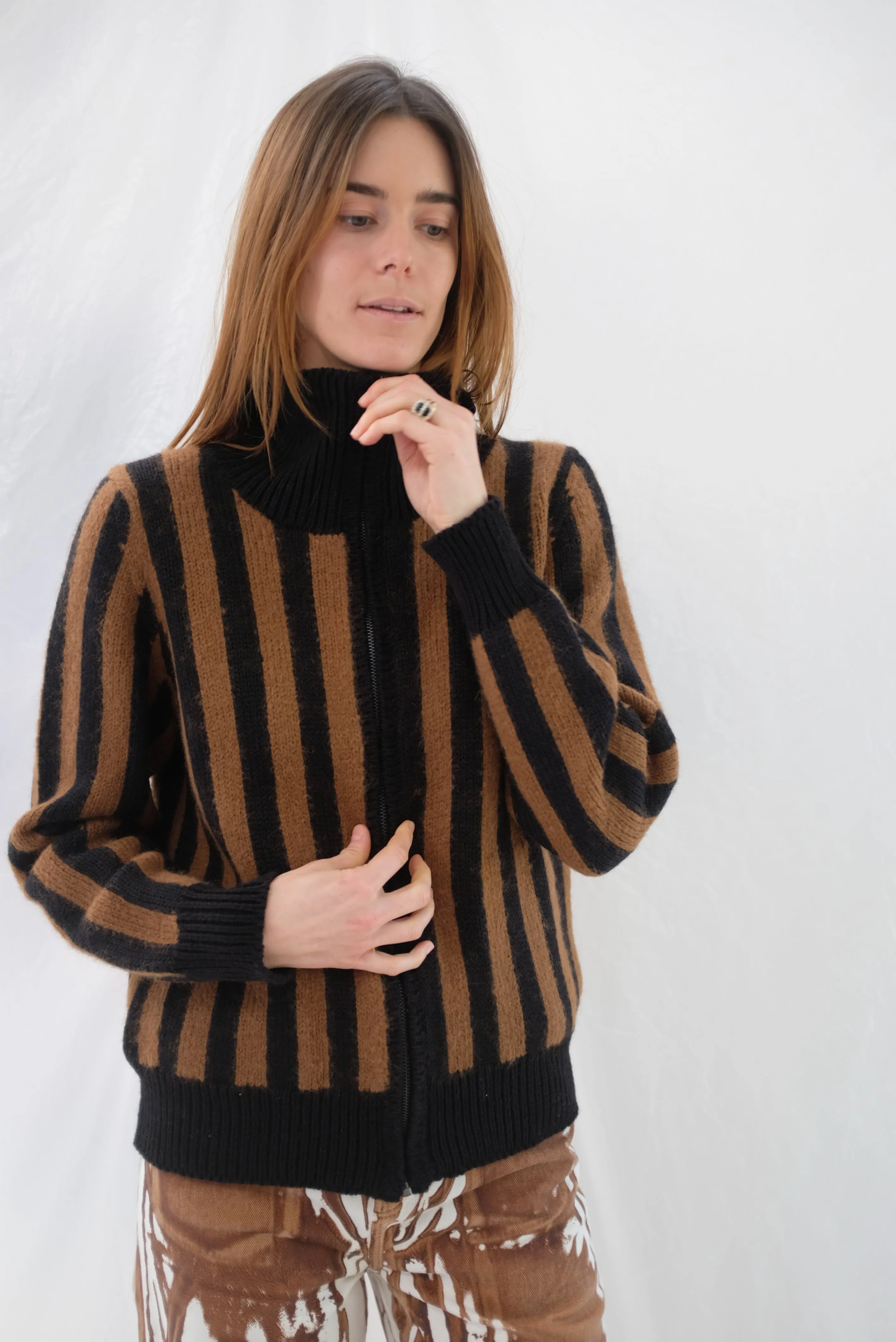 Beklina Knit Bomber Jacket Cocoa/Black