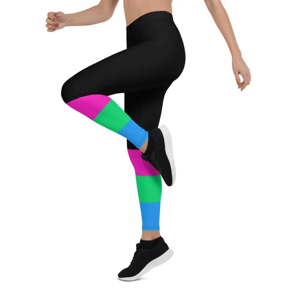 Black Polysexual Flag Leggings