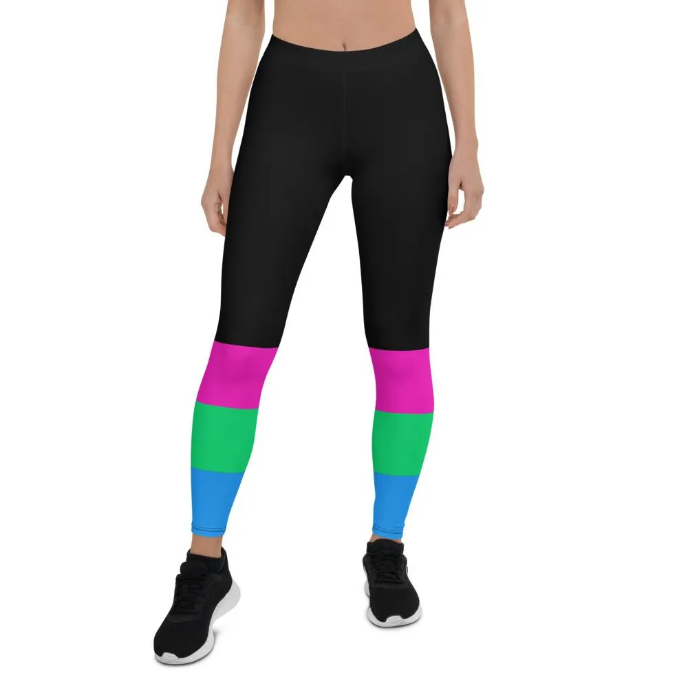 Black Polysexual Flag Leggings