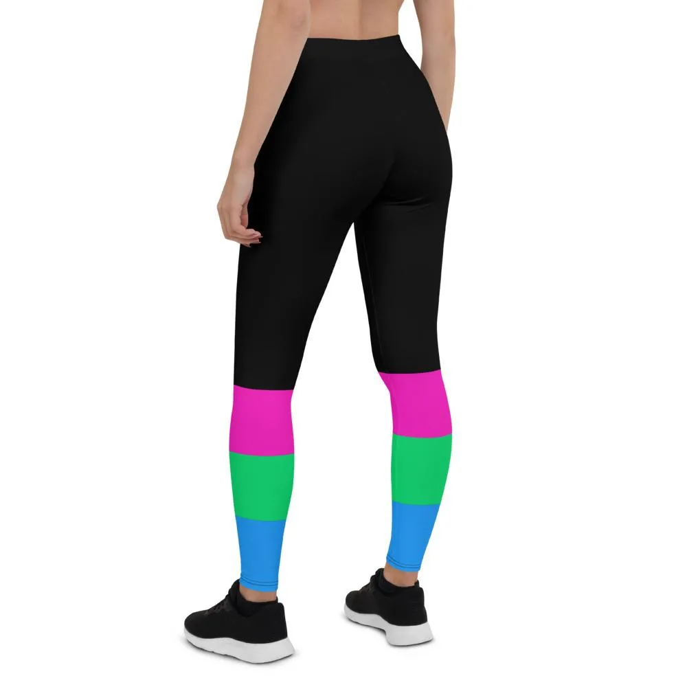 Black Polysexual Flag Leggings