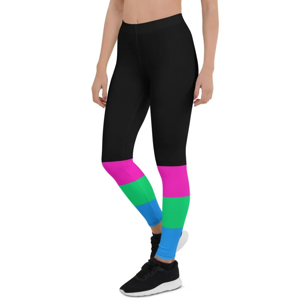 Black Polysexual Flag Leggings