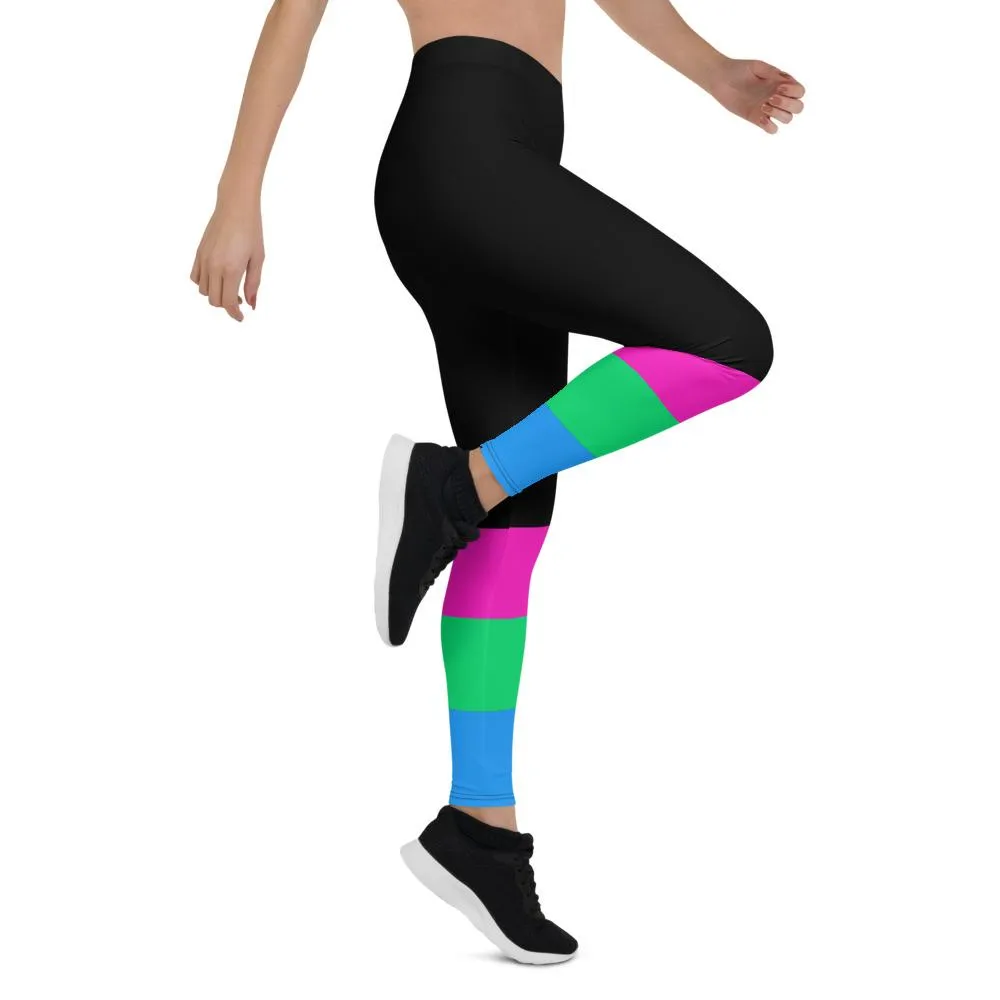 Black Polysexual Flag Leggings