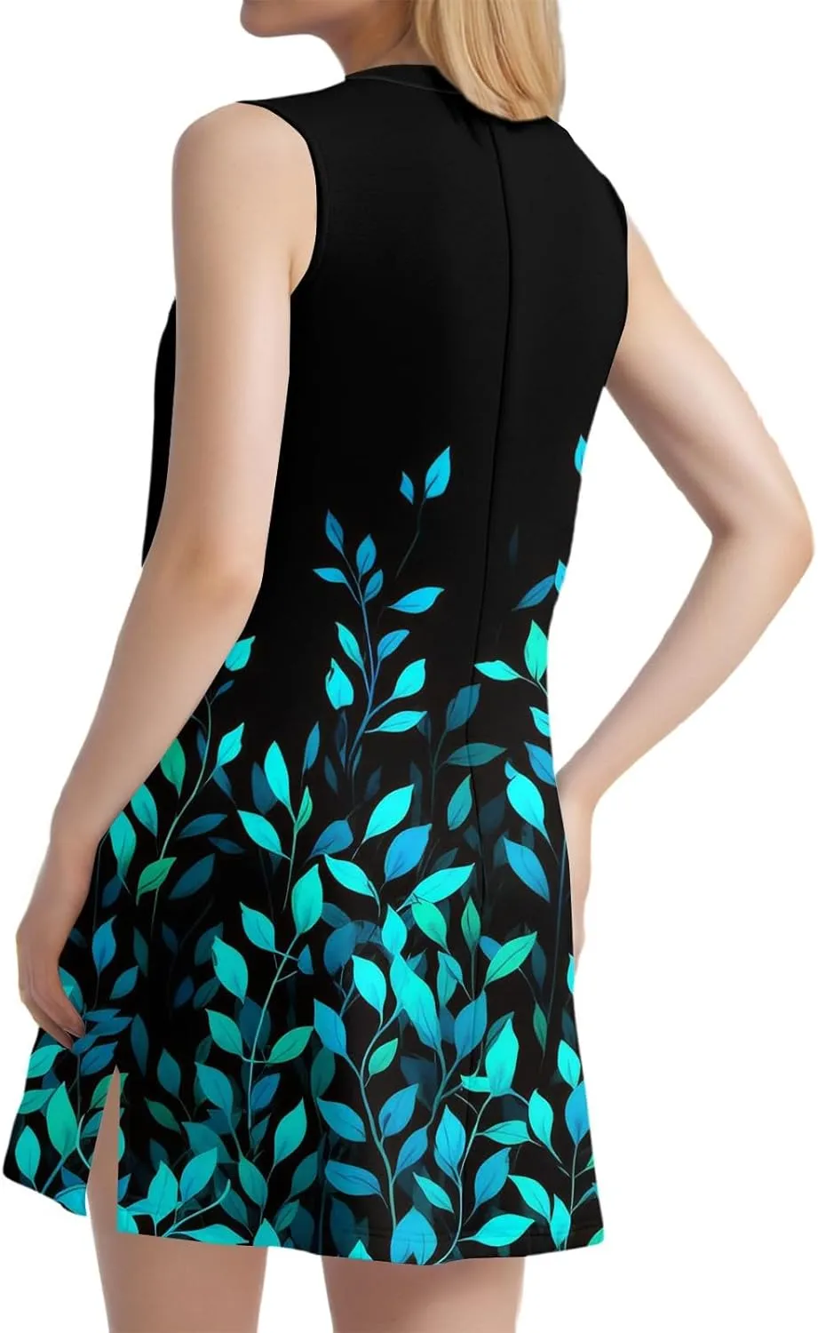 Boho Summer Dresses for Women 2025 V-Neck Beach Dress Vacation Women's Sleeveless Floral Sundress with Split