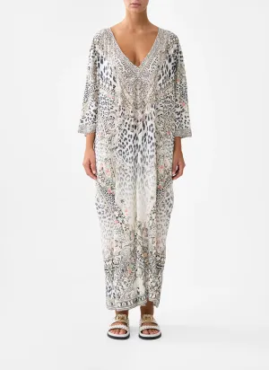 CAMILLA | MARBLE HEAVEN JERSEY V NECK BATWING KAFTAN