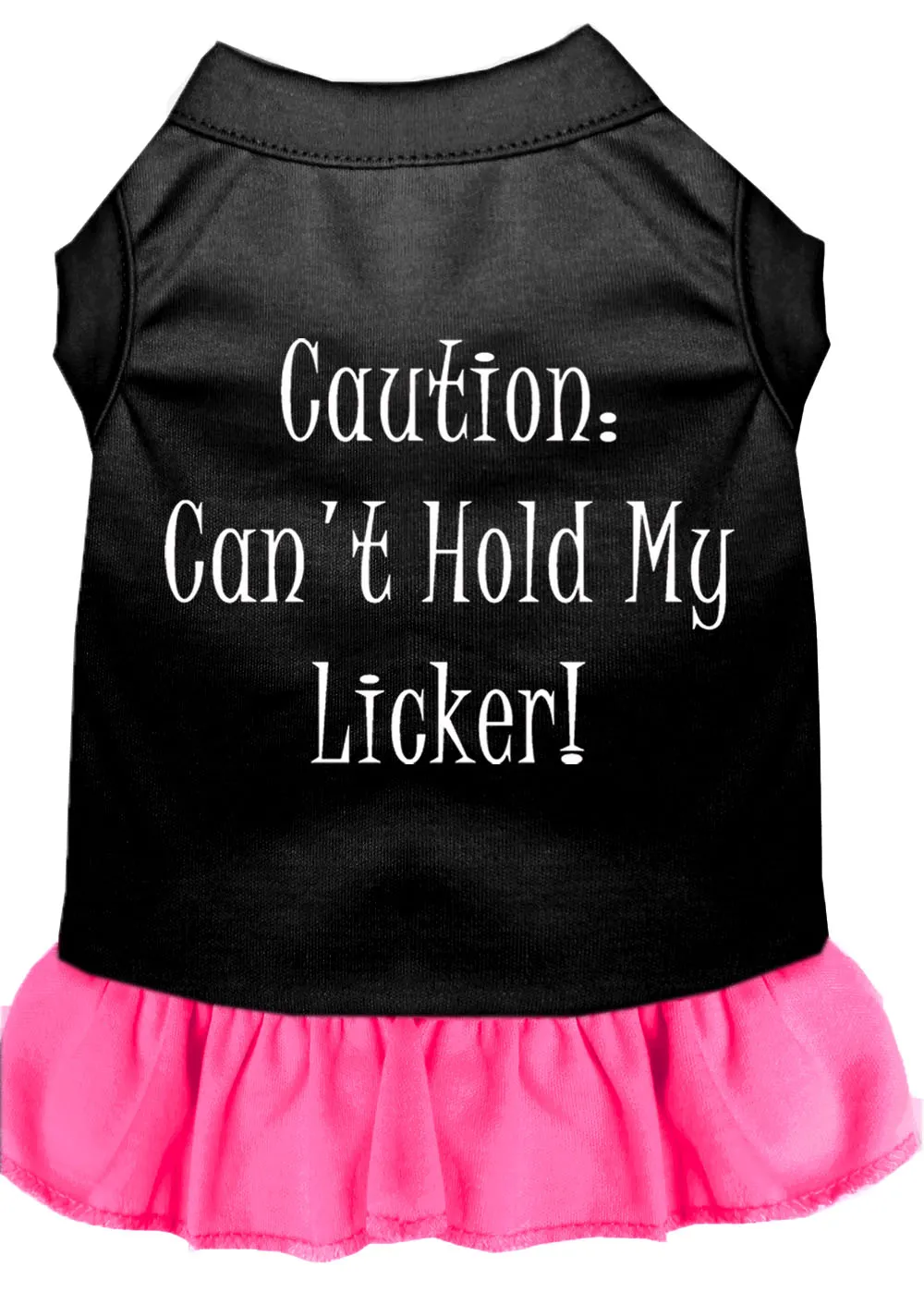 Can't Hold My Licker Screen Print Dress Black With Bright Pink Xl