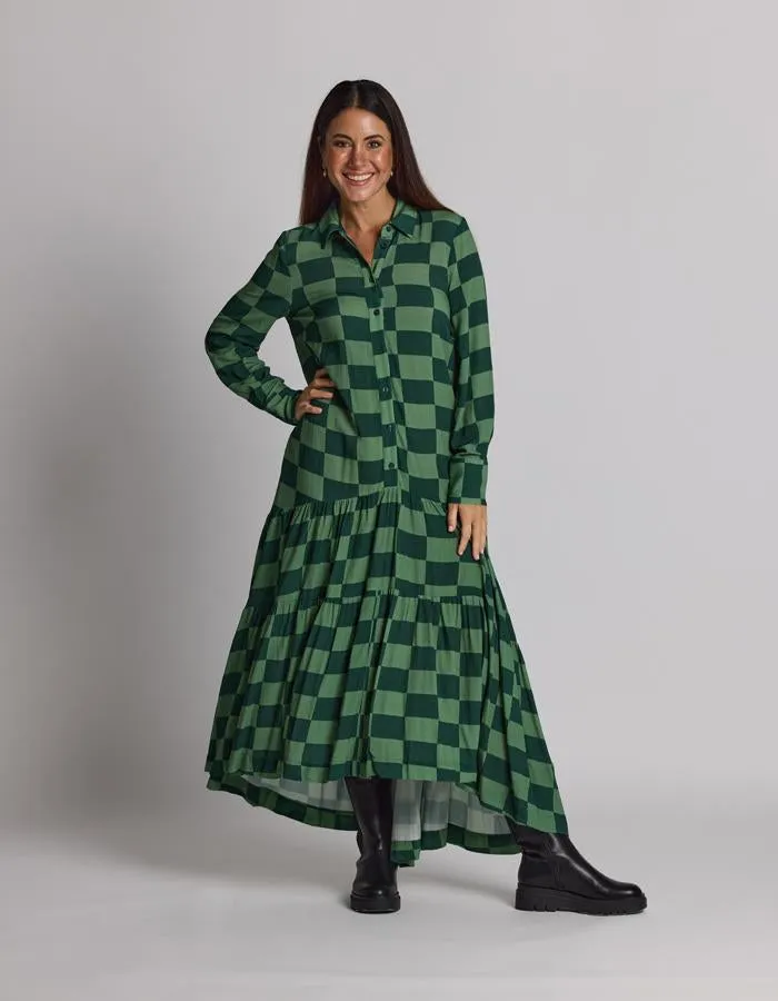 Chelsea Dress - Foliage Check