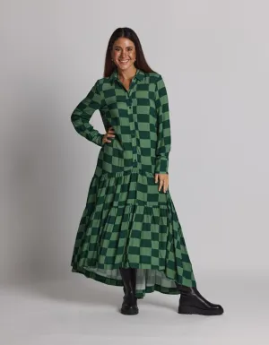 Chelsea Dress - Foliage Check