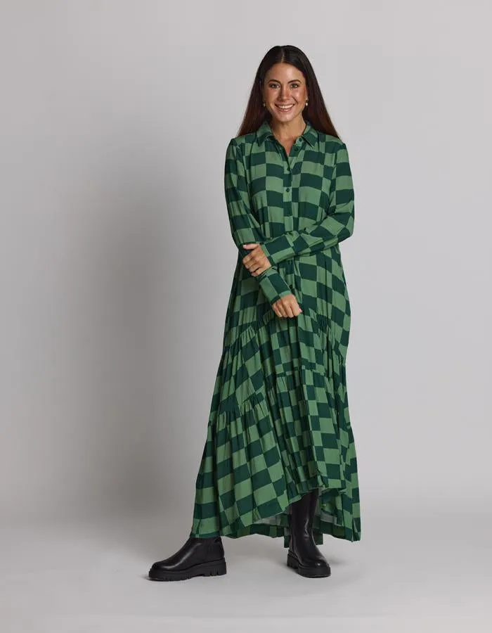 Chelsea Dress - Foliage Check