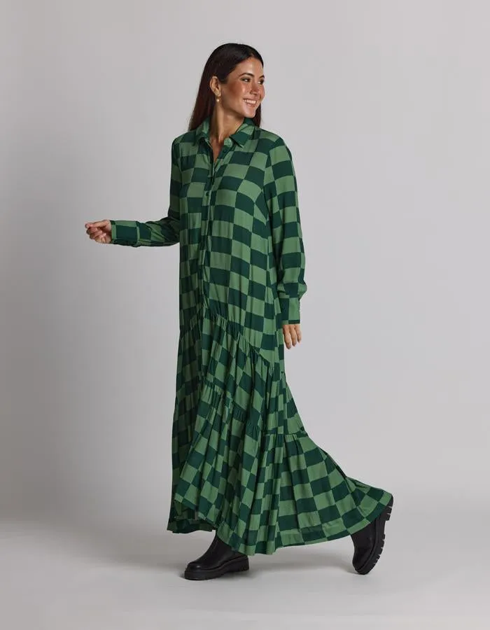 Chelsea Dress - Foliage Check