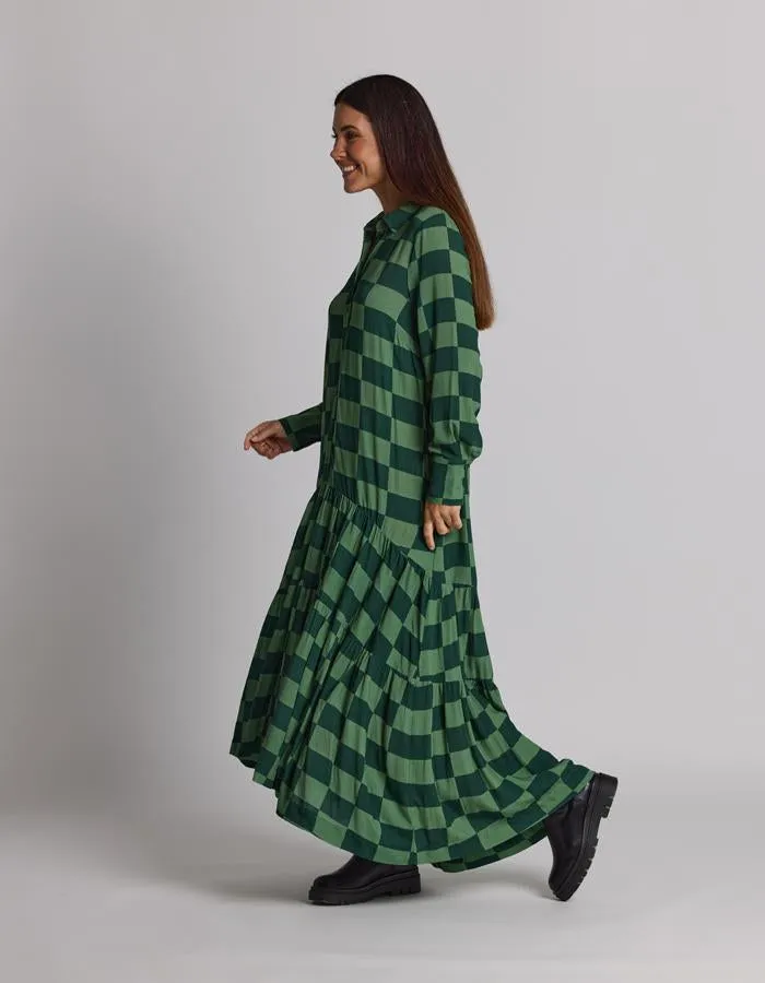 Chelsea Dress - Foliage Check