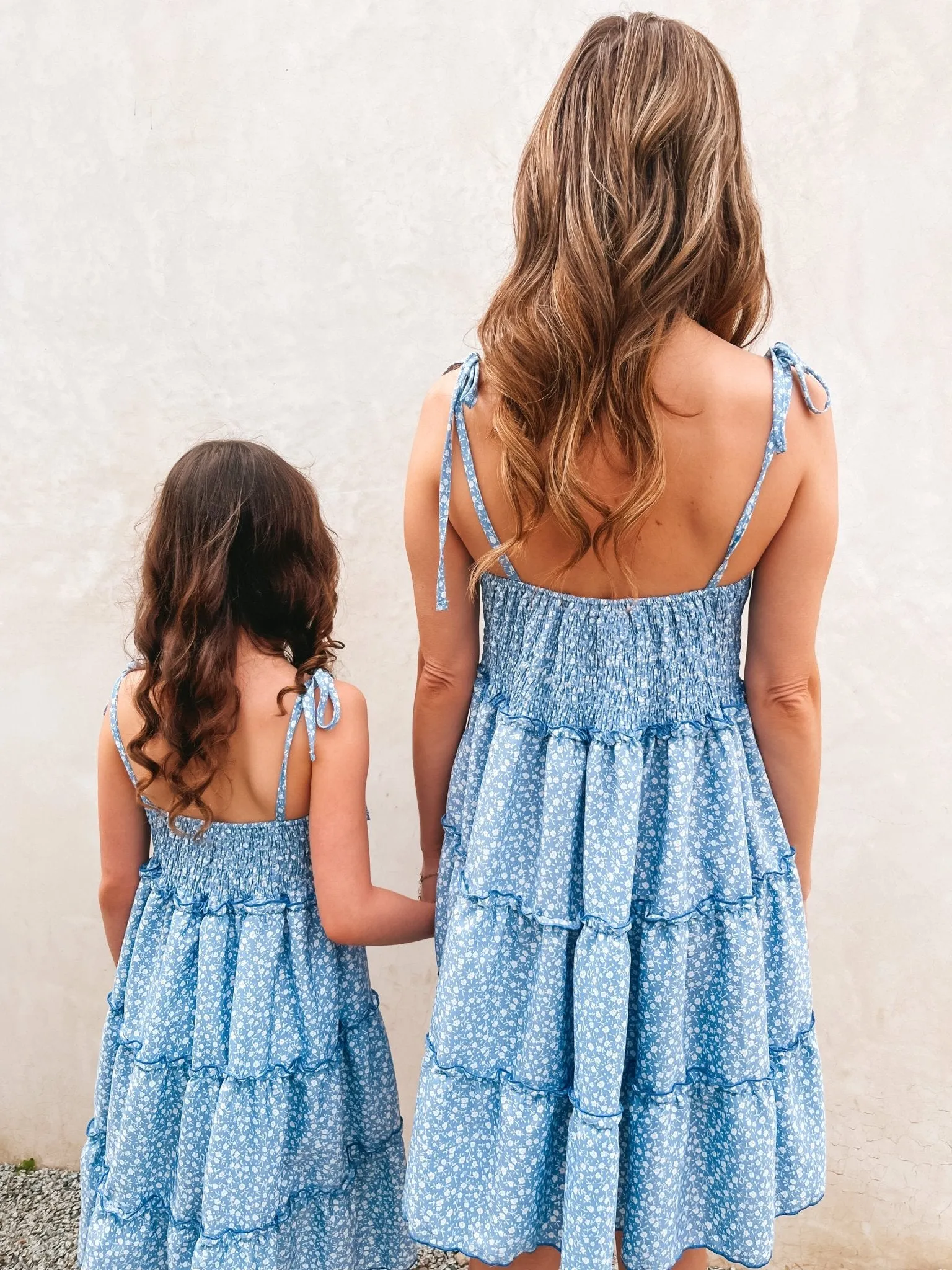 Darling Dusty Blue Mommy and Me Matching Dresses