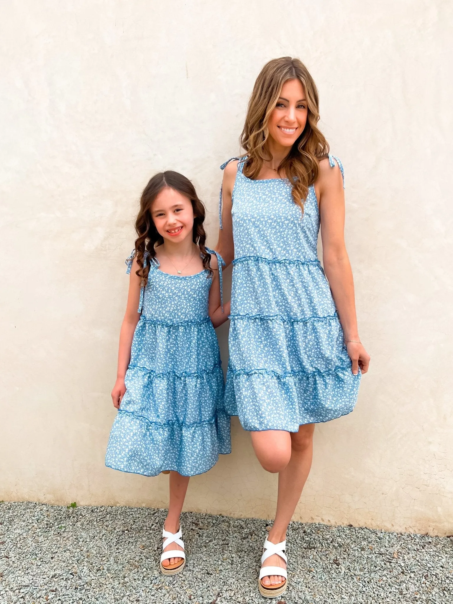 Darling Dusty Blue Mommy and Me Matching Dresses