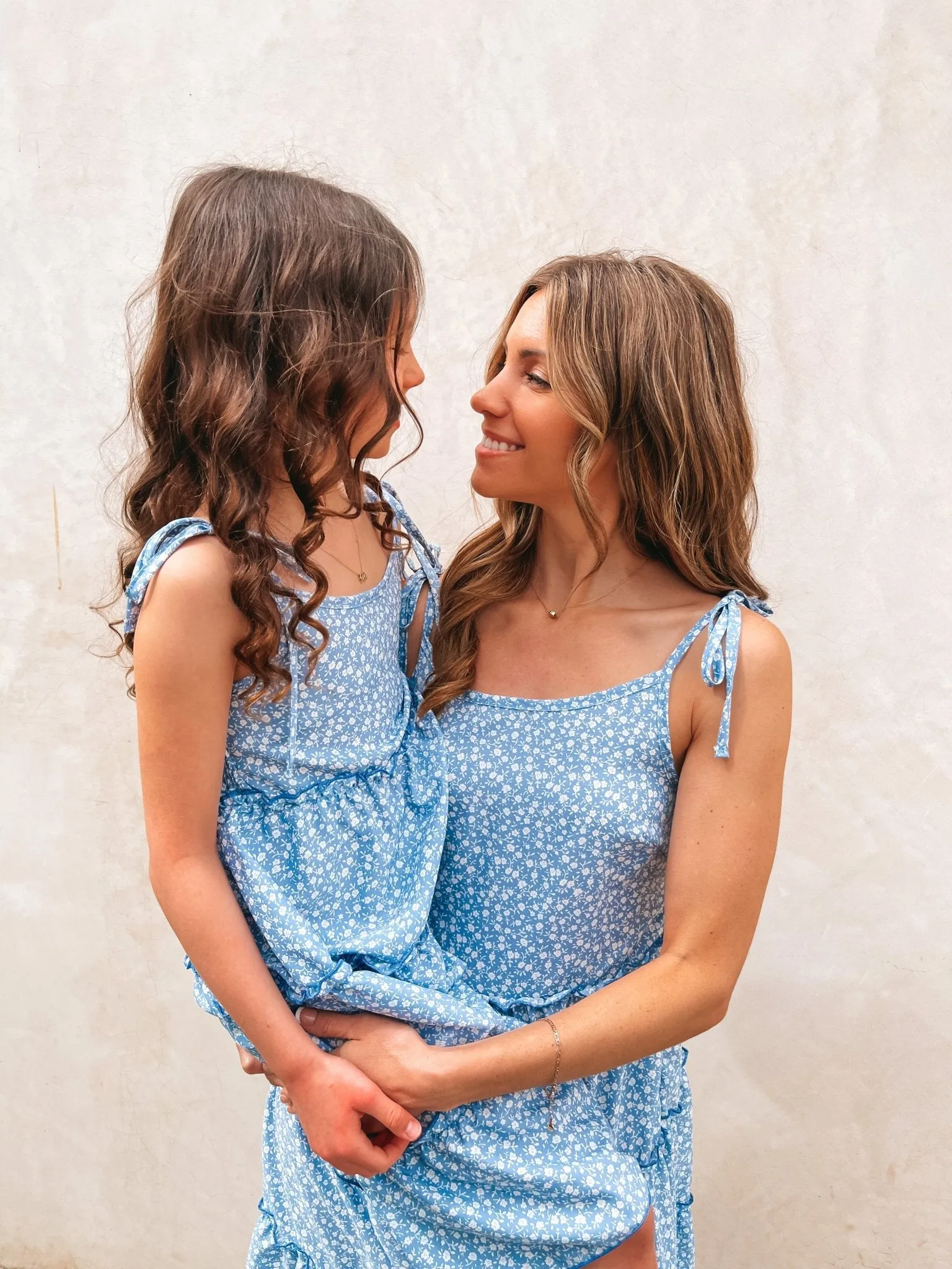 Darling Dusty Blue Mommy and Me Matching Dresses