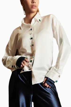 Embroidered Shirt With Wide Pants