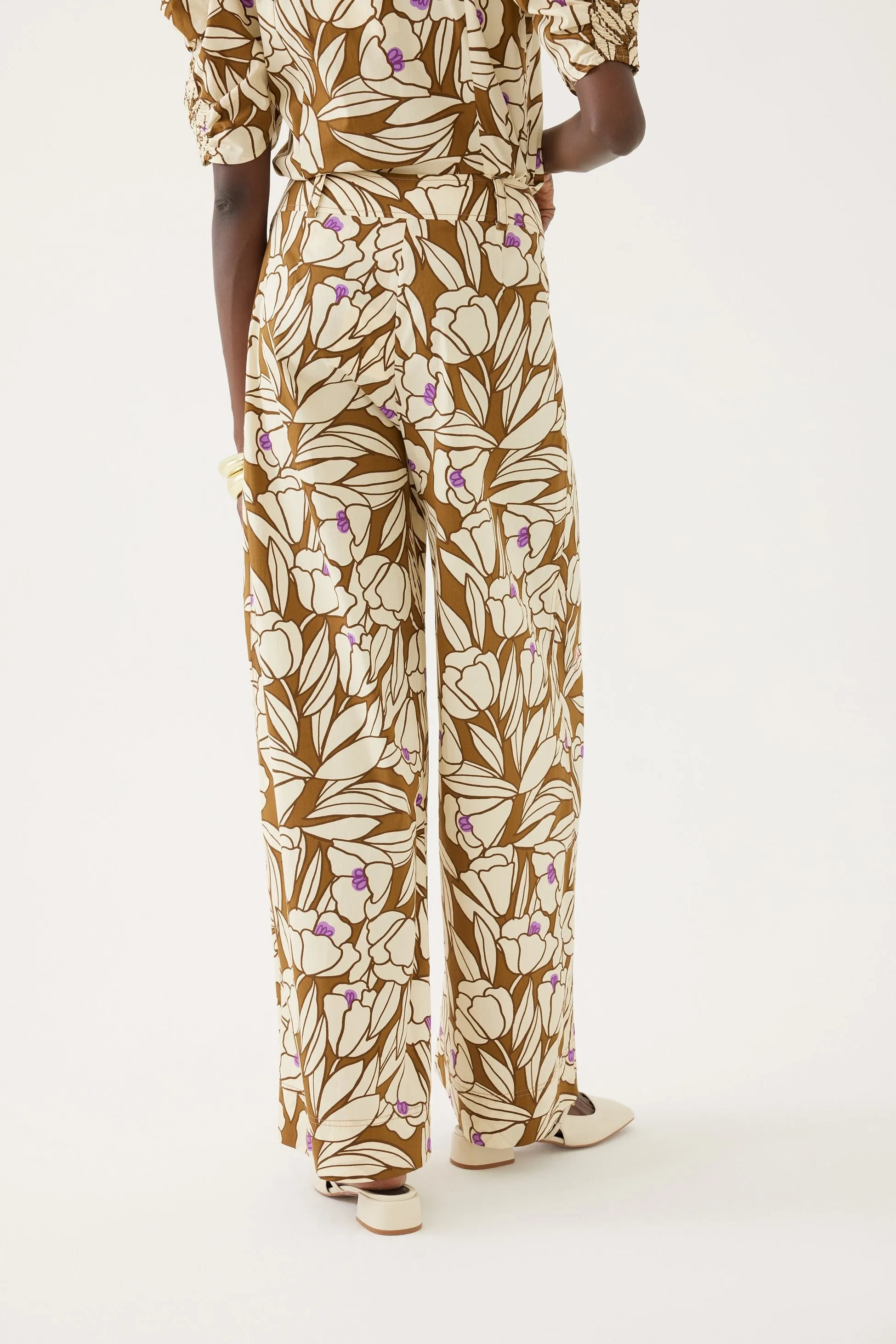 Floral-Print Wide Leg Pants