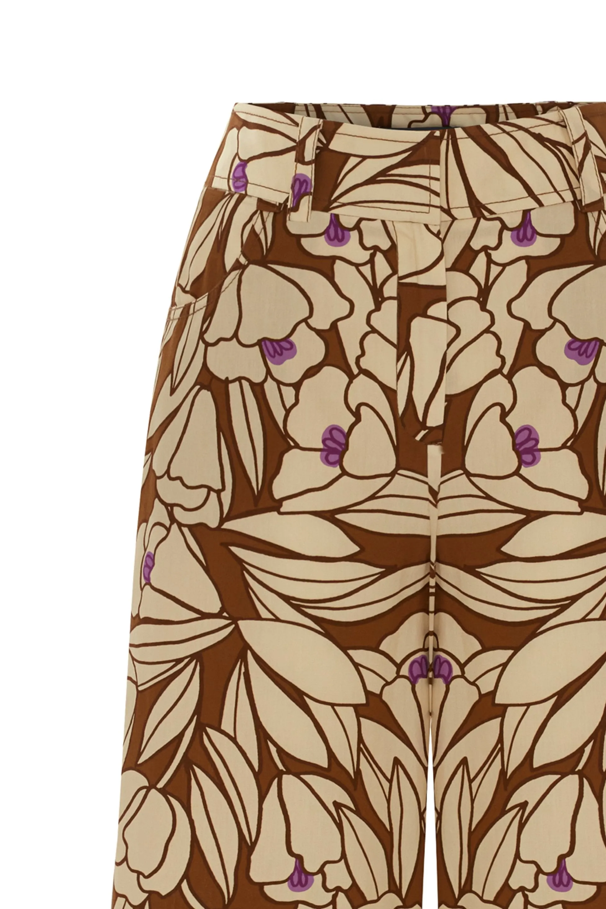 Floral-Print Wide Leg Pants