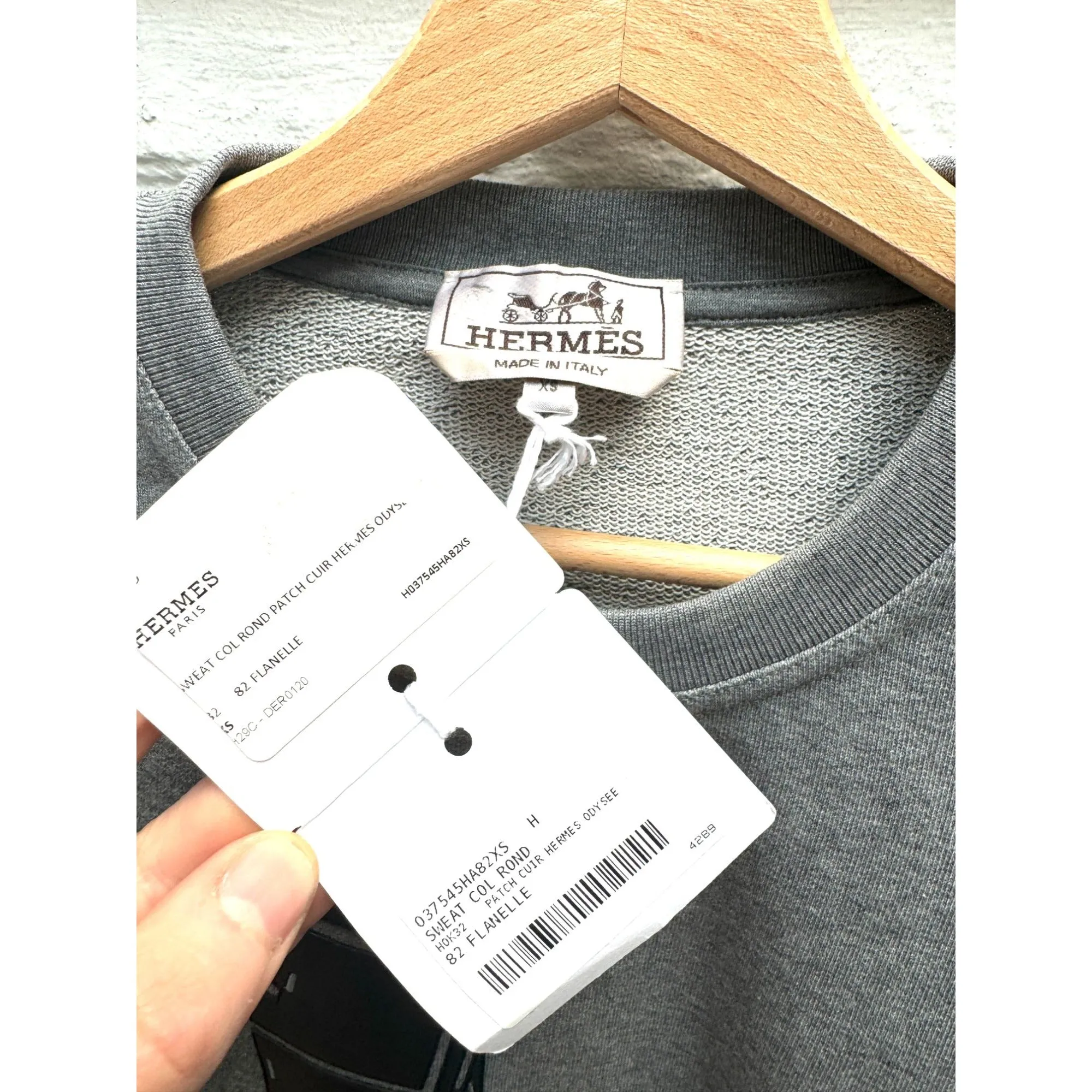 H Grey Sweater  H made from luxurious leather