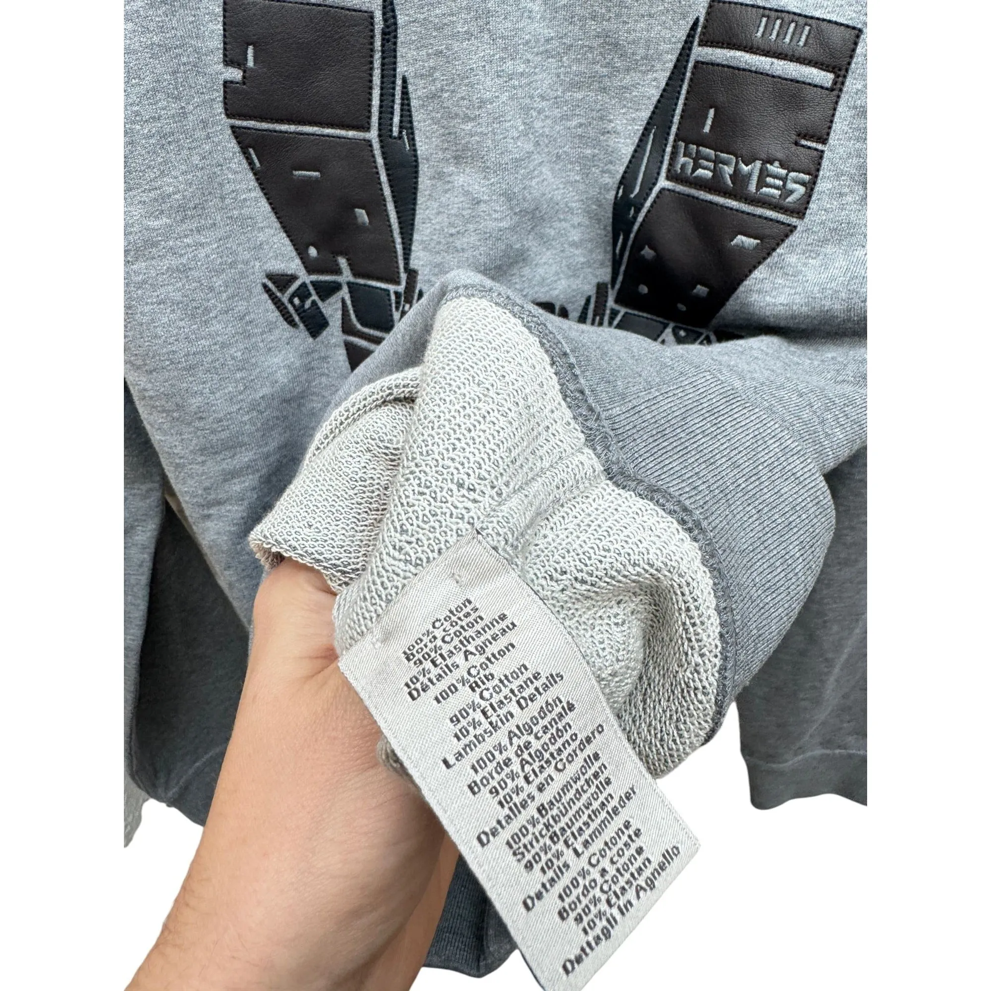 H Grey Sweater  H made from luxurious leather