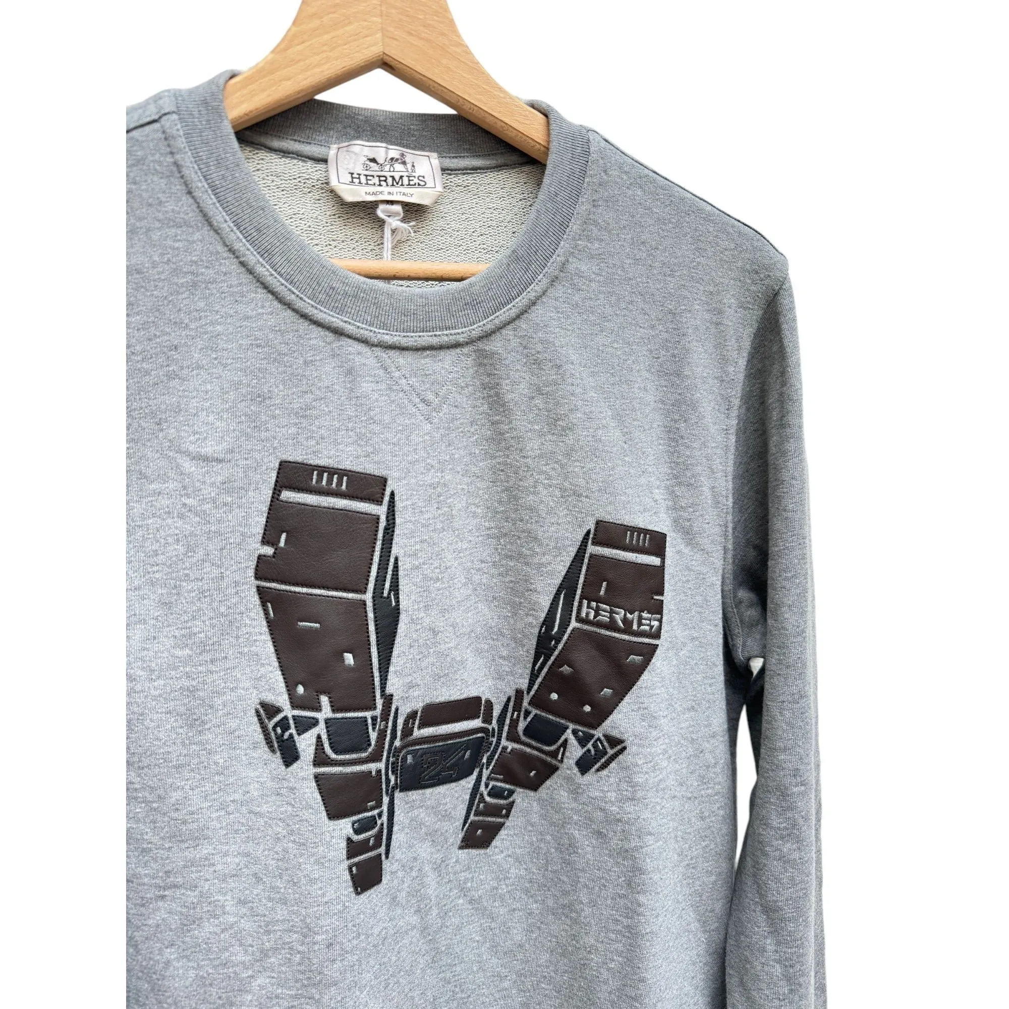 H Grey Sweater  H made from luxurious leather