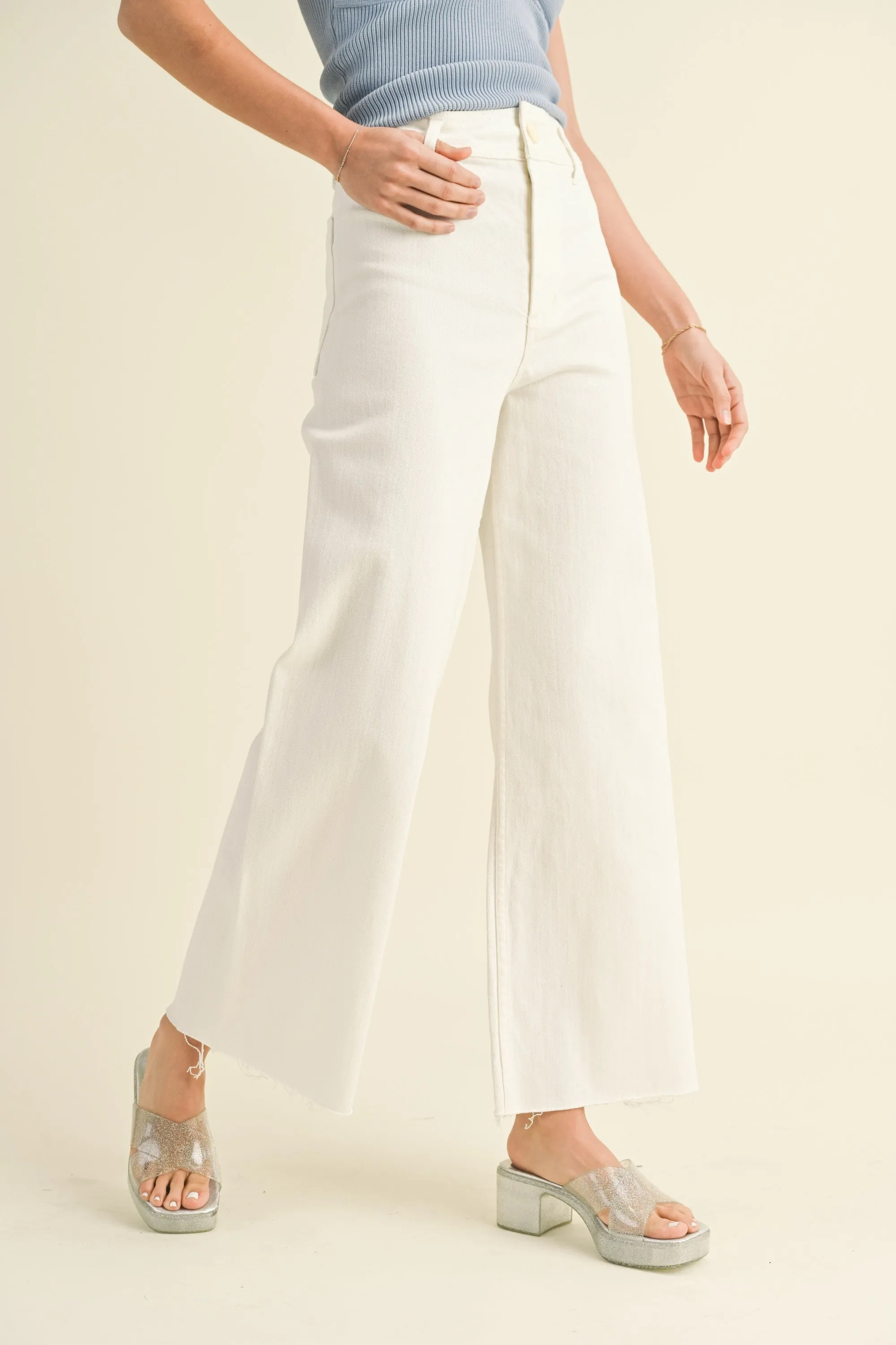 High Rise Straight Wide Leg Pants