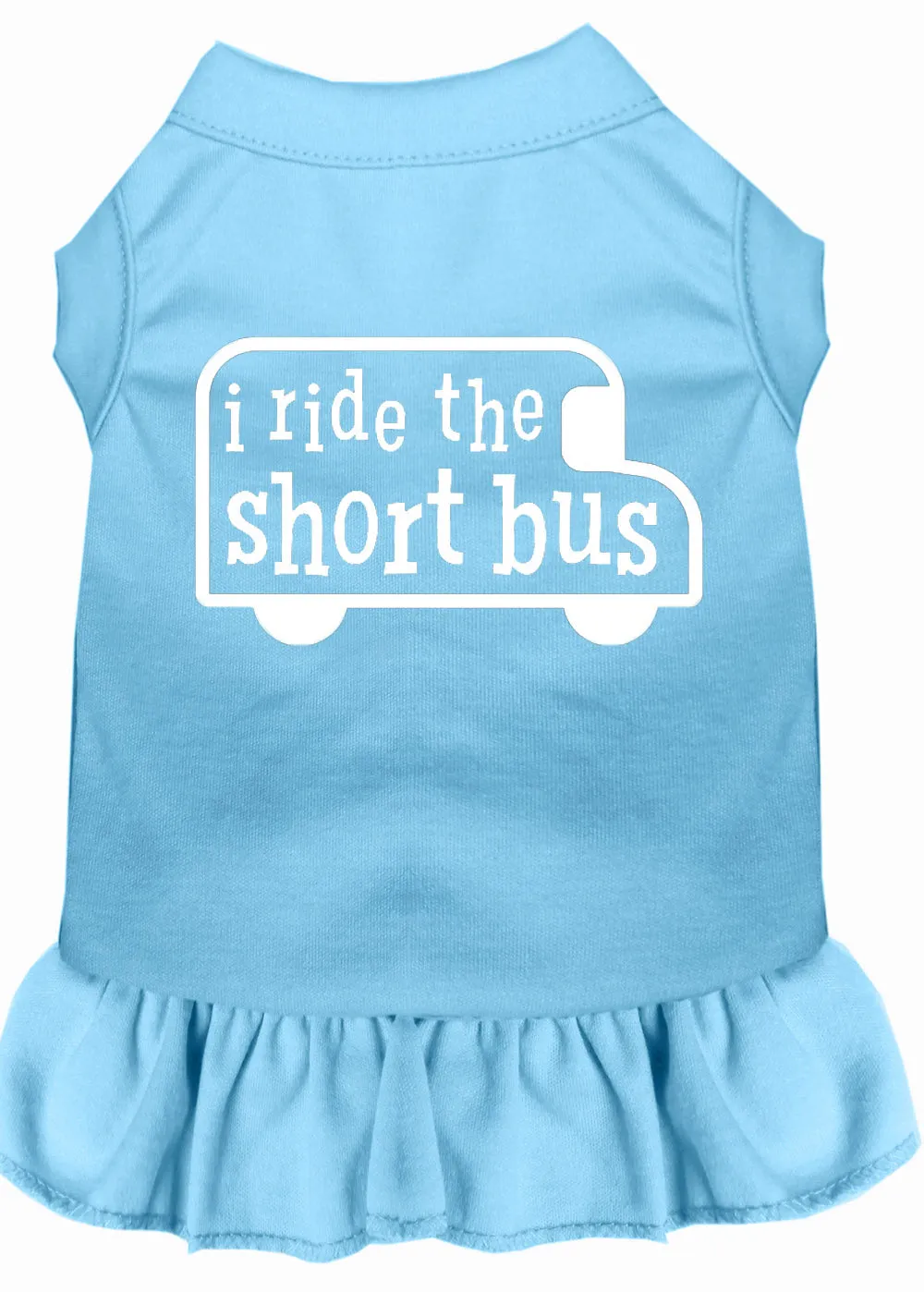 I Ride The Short Bus Screen Print Dress Baby Blue Sm