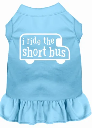 I Ride The Short Bus Screen Print Dress Baby Blue Sm