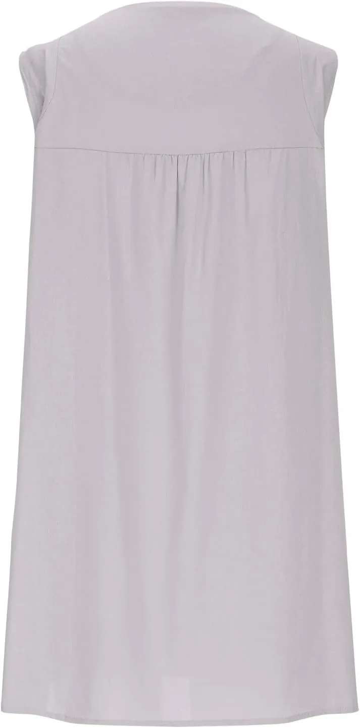 JOAU Womens Crew Neck Sleeveless Cotton Linen Tank Dress Casual Loose Shift Tunic Mini Dresses Summer Beach Vacation Sundress
