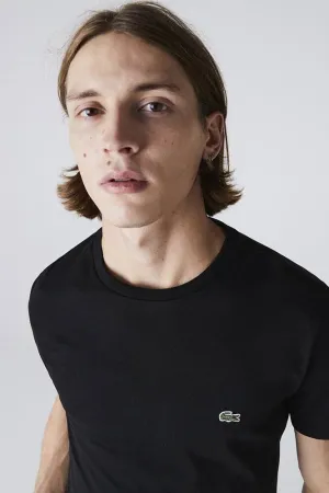 LACOSTE BASIC CREW NECK PIMA TEE - BLACK