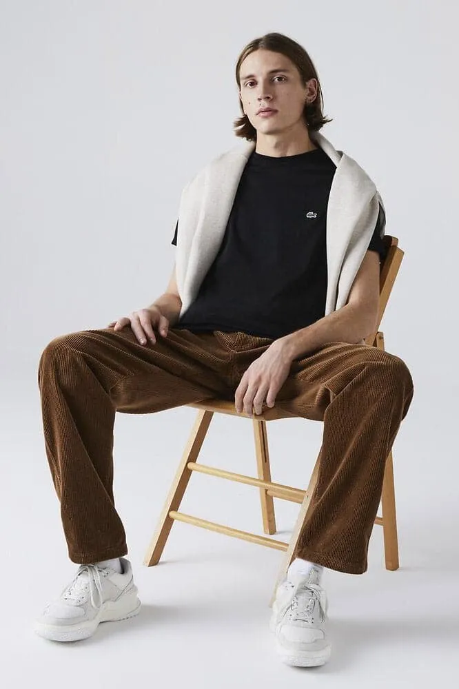 LACOSTE BASIC CREW NECK PIMA TEE - BLACK
