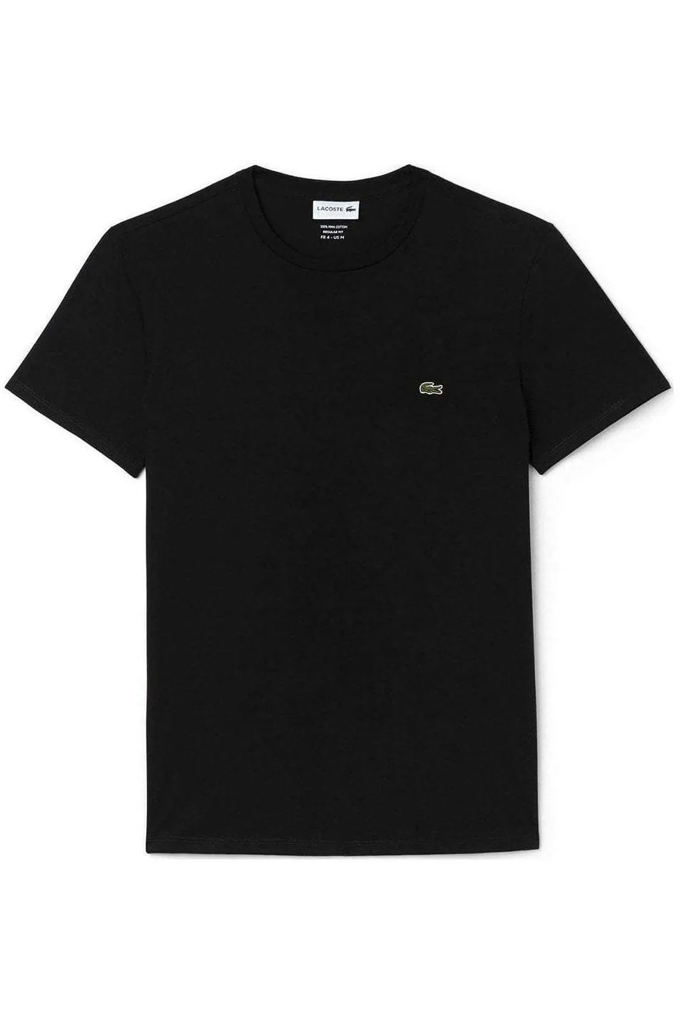 LACOSTE BASIC CREW NECK PIMA TEE - BLACK