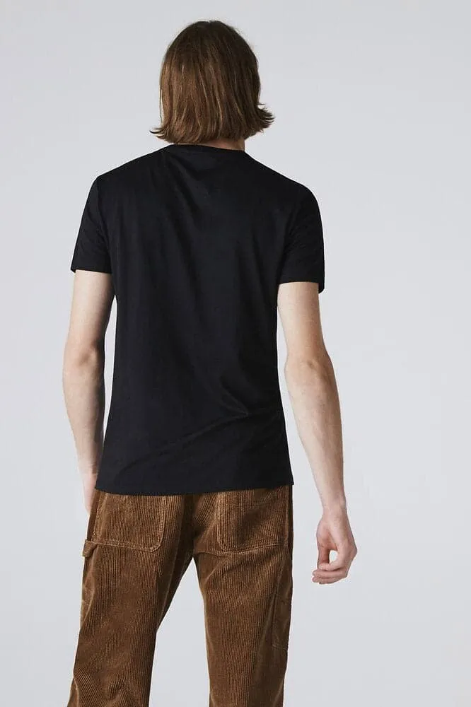 LACOSTE BASIC CREW NECK PIMA TEE - BLACK