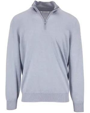 Light Blue Cashmere Half-Zip Sweater