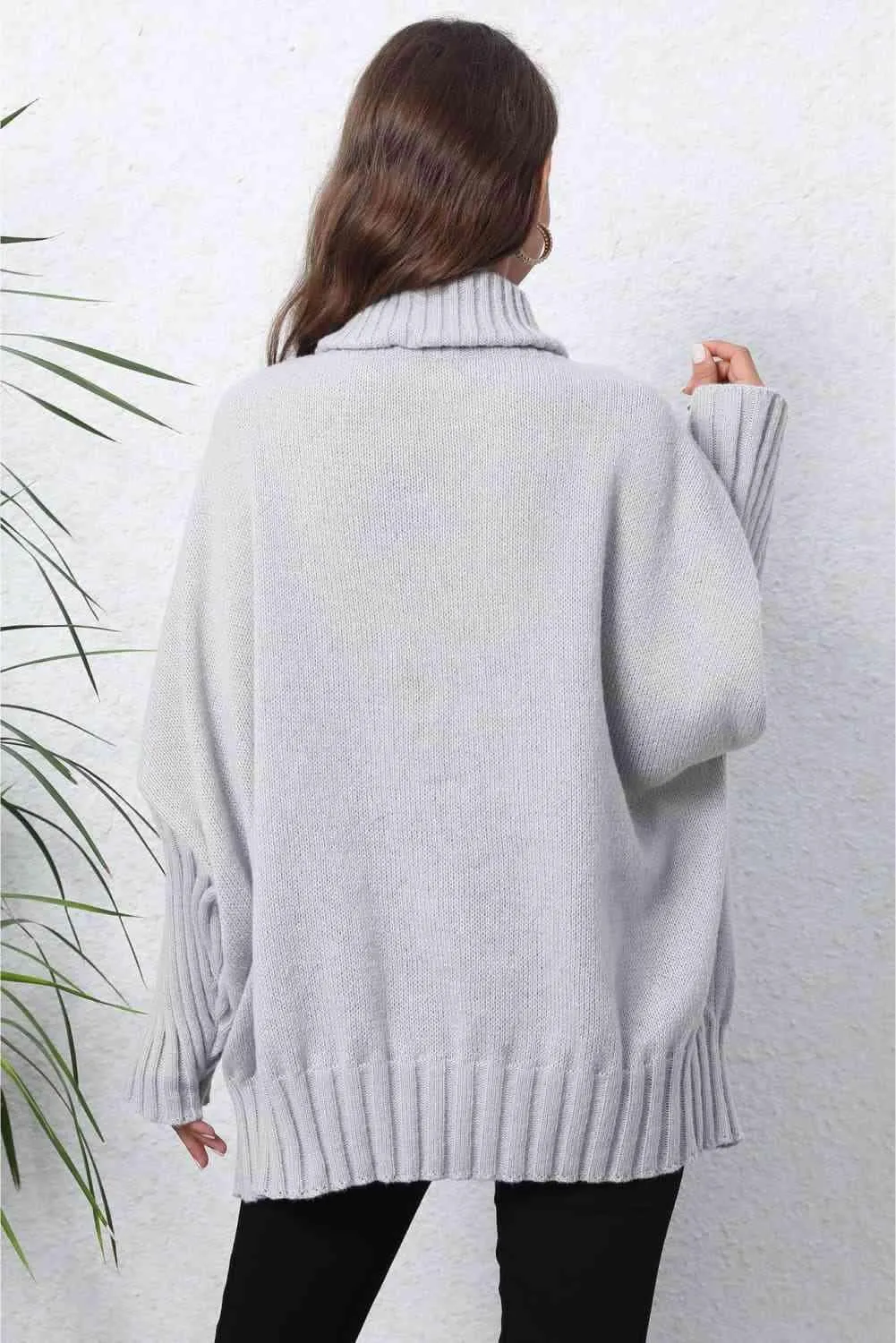 Luxurious Warmth Rib Knit Turtleneck Sweater