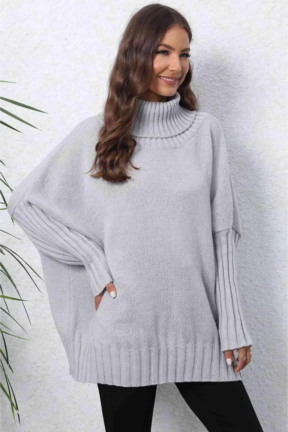 Luxurious Warmth Rib Knit Turtleneck Sweater