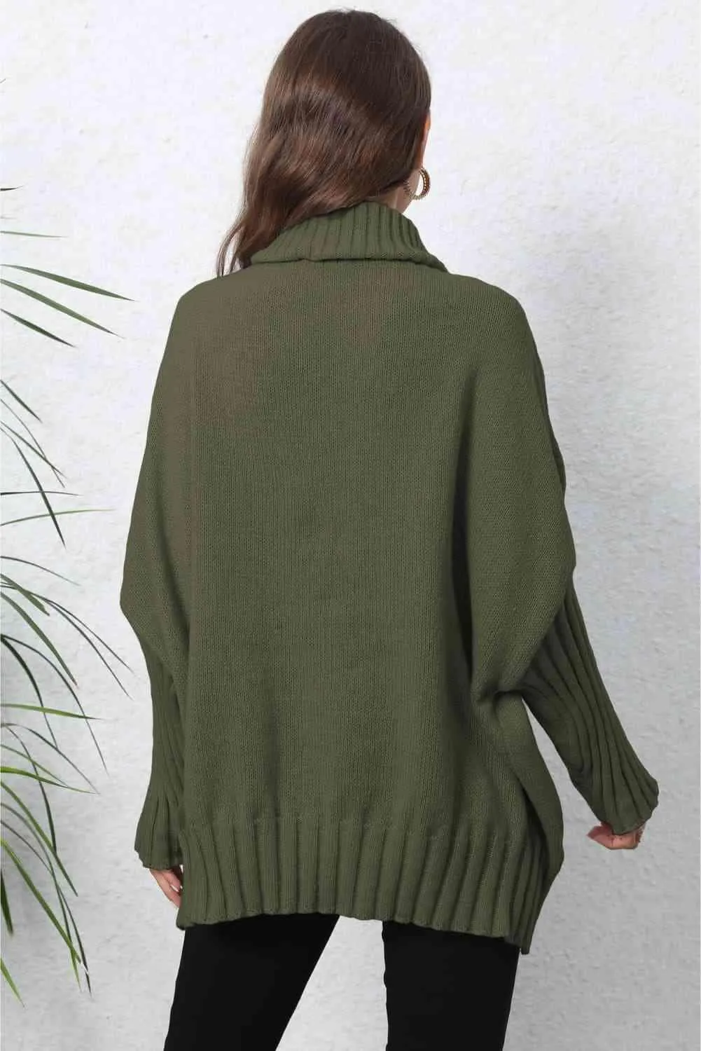 Luxurious Warmth Rib Knit Turtleneck Sweater
