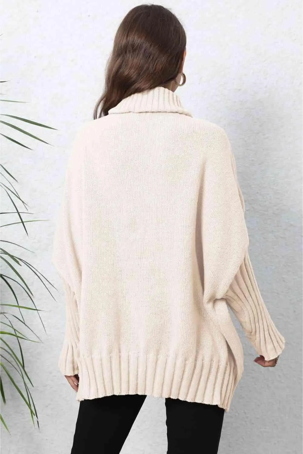 Luxurious Warmth Rib Knit Turtleneck Sweater
