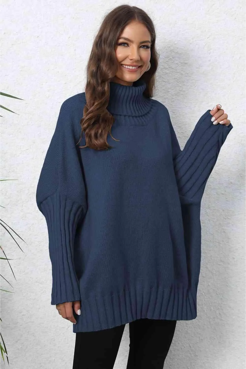Luxurious Warmth Rib Knit Turtleneck Sweater