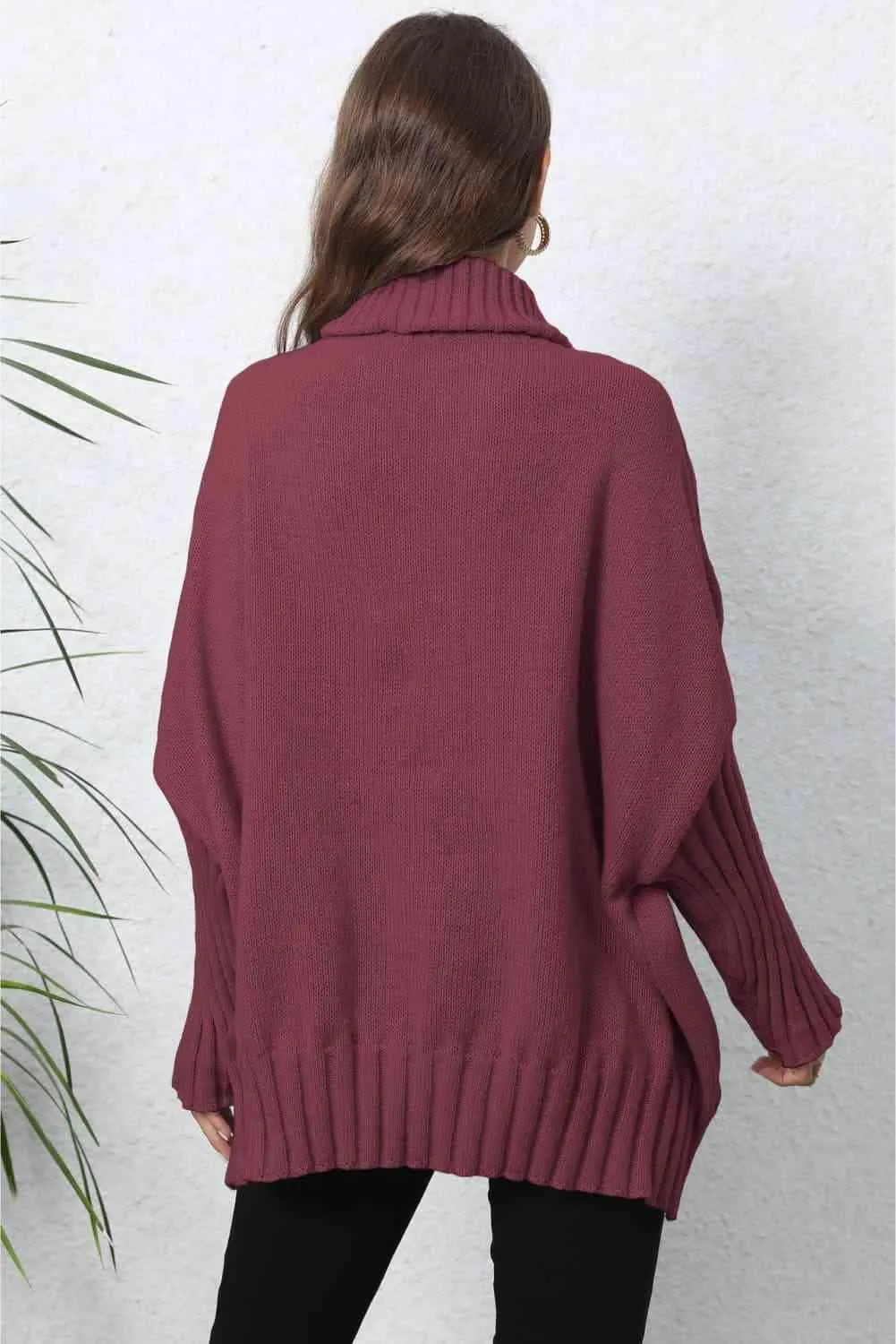 Luxurious Warmth Rib Knit Turtleneck Sweater