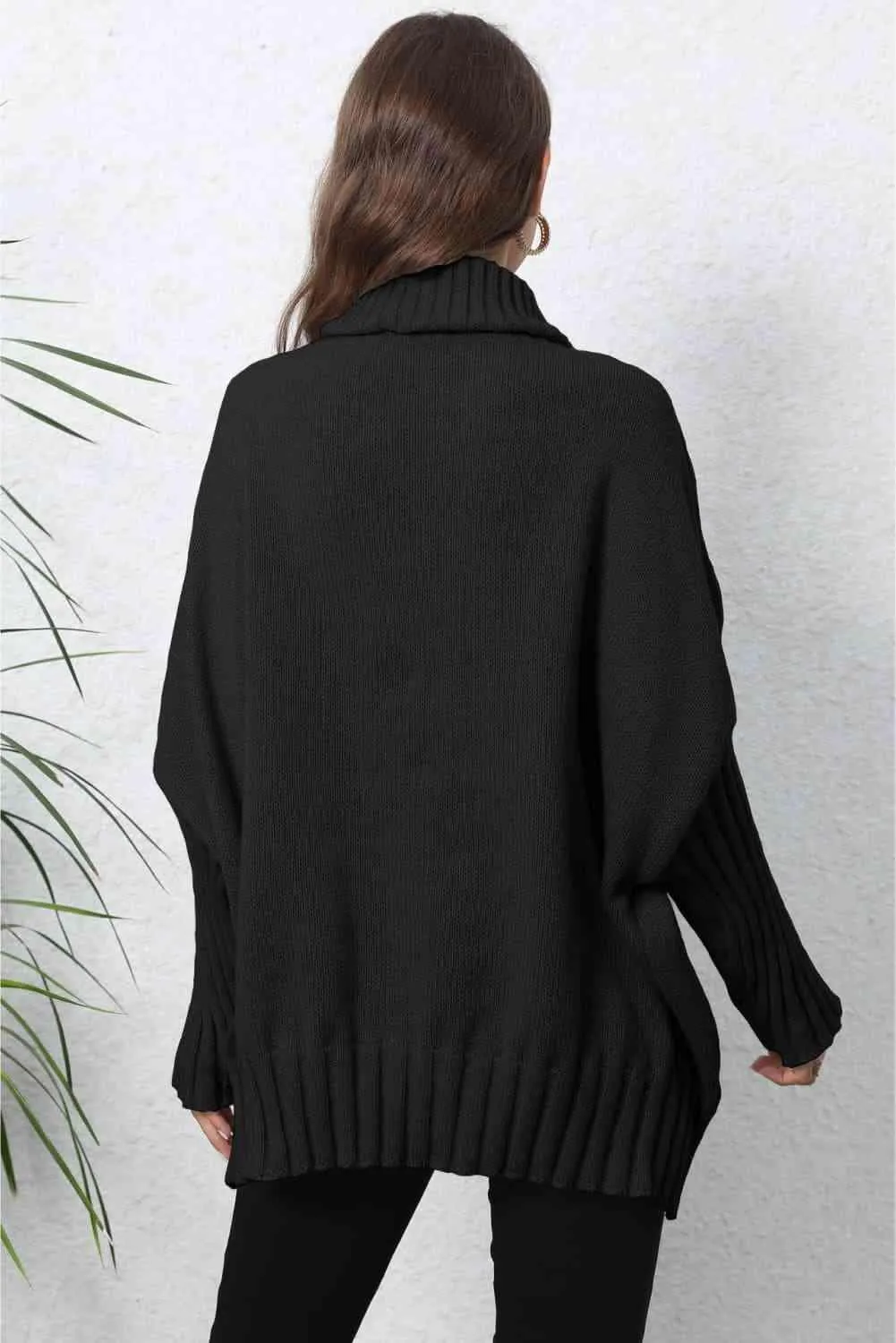 Luxurious Warmth Rib Knit Turtleneck Sweater