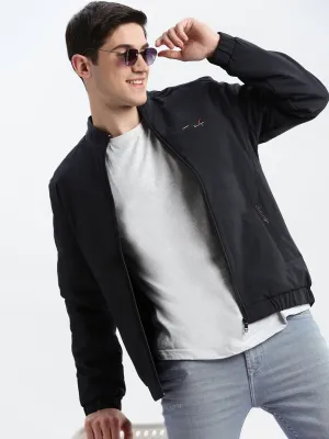 Men Navy Blue Windcheater Rapid-Dry Bomber Jacket