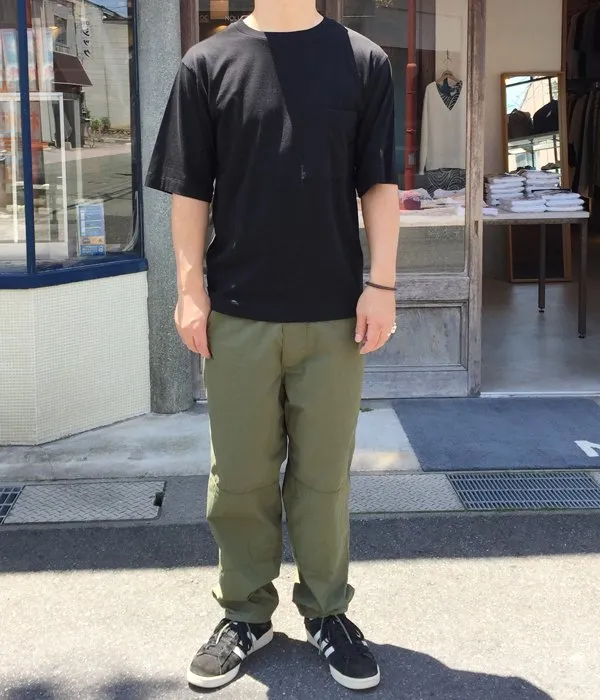 MHL./GARMENT DYE BASIC JERSEY SS T-SHIRTS (BLACK)