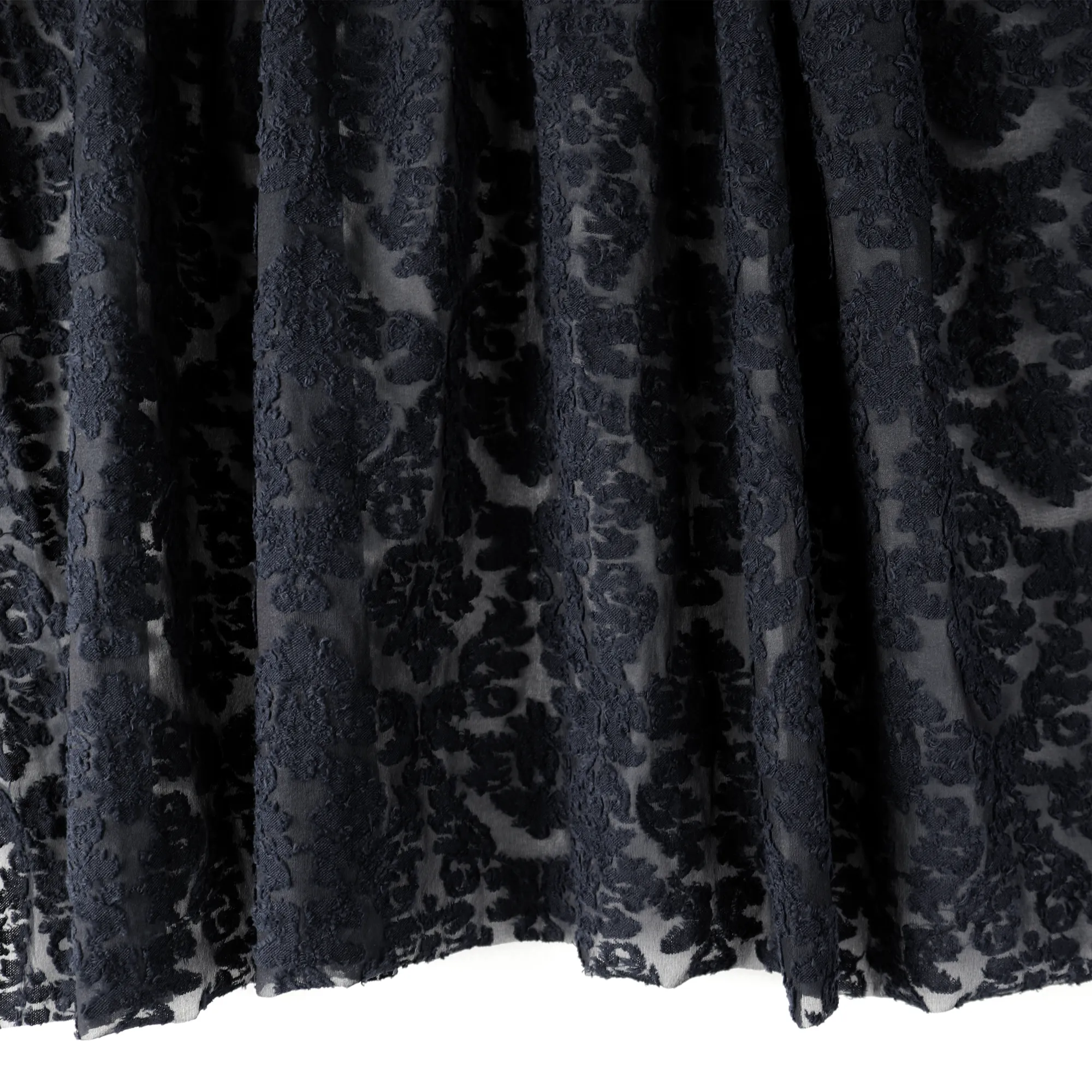 Navy & Black Floral Patterned Cotton/Poly Span Jacquard