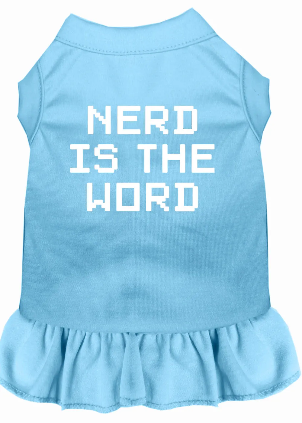 Nerd Is The Word Screen Print Dress Baby Blue Lg
