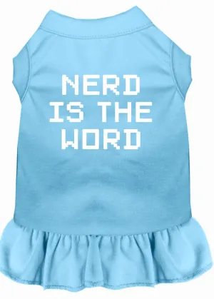 Nerd Is The Word Screen Print Dress Baby Blue Lg