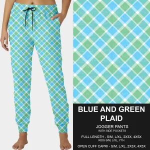 Pre-Order Blue and Green Plaid Joggers (ETA: late June)