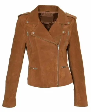 Premium Women's Fashion Suede Leather Jacket By TJS