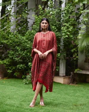 Red Striped Silk Kaftan