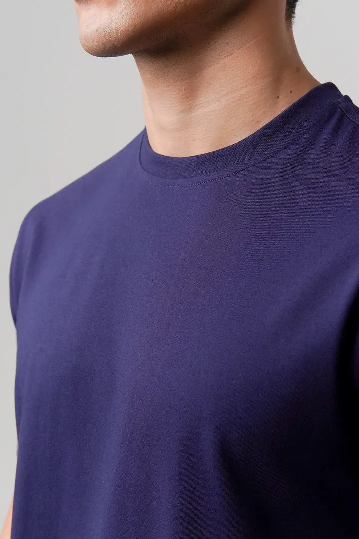 Regular Fit Crew Neck T-Shirt - Navy Blue